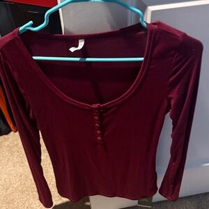 HALARA Deep Burgundy Long Sleeve Tee